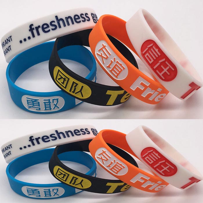 Printed lettering silicone bracelet wristband-2