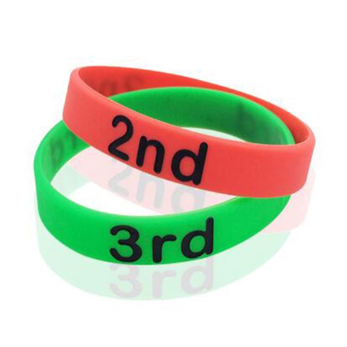 Printed lettering silicone bracelet wristband-5